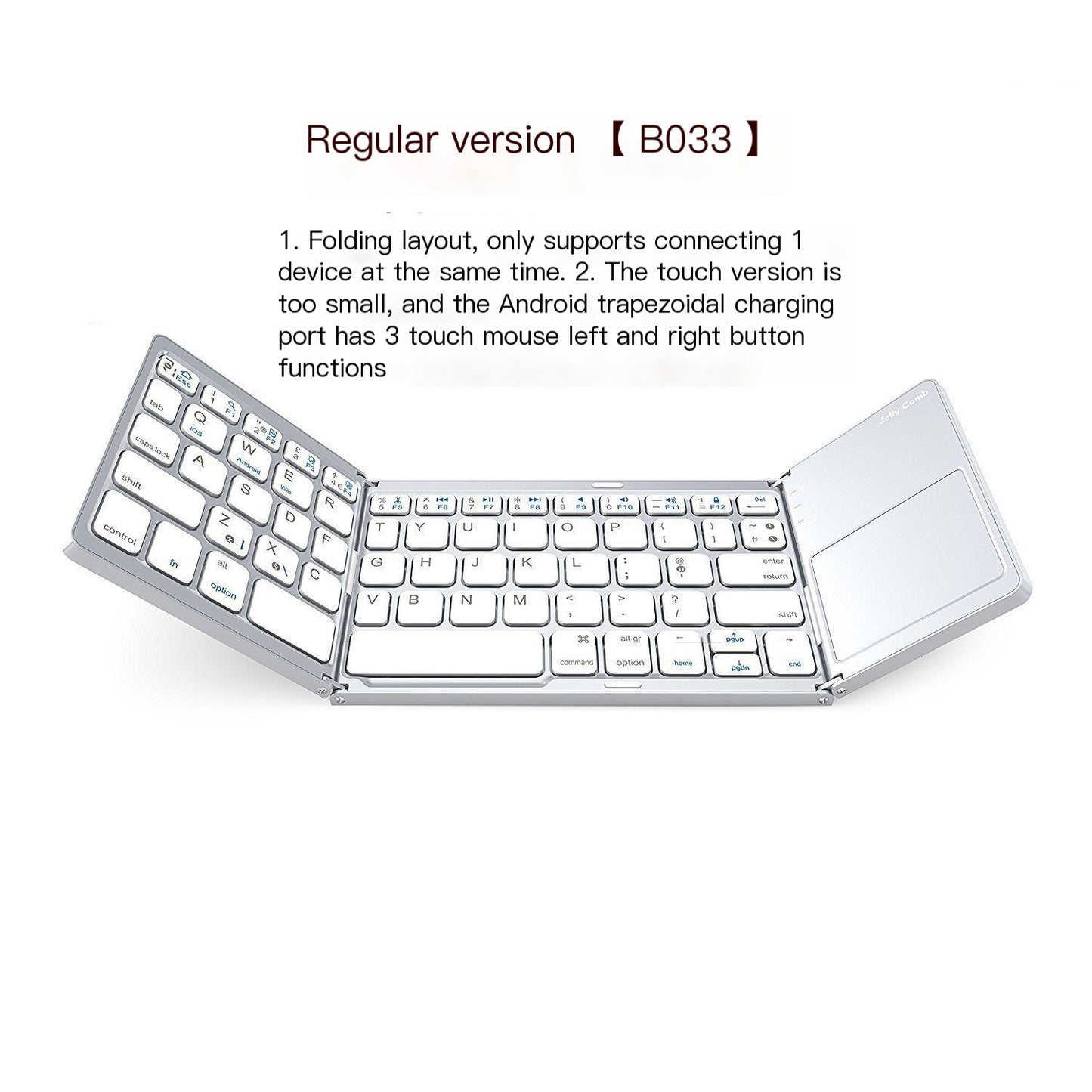 Compact Touchpad Foldable Bluetooth Keyboard
