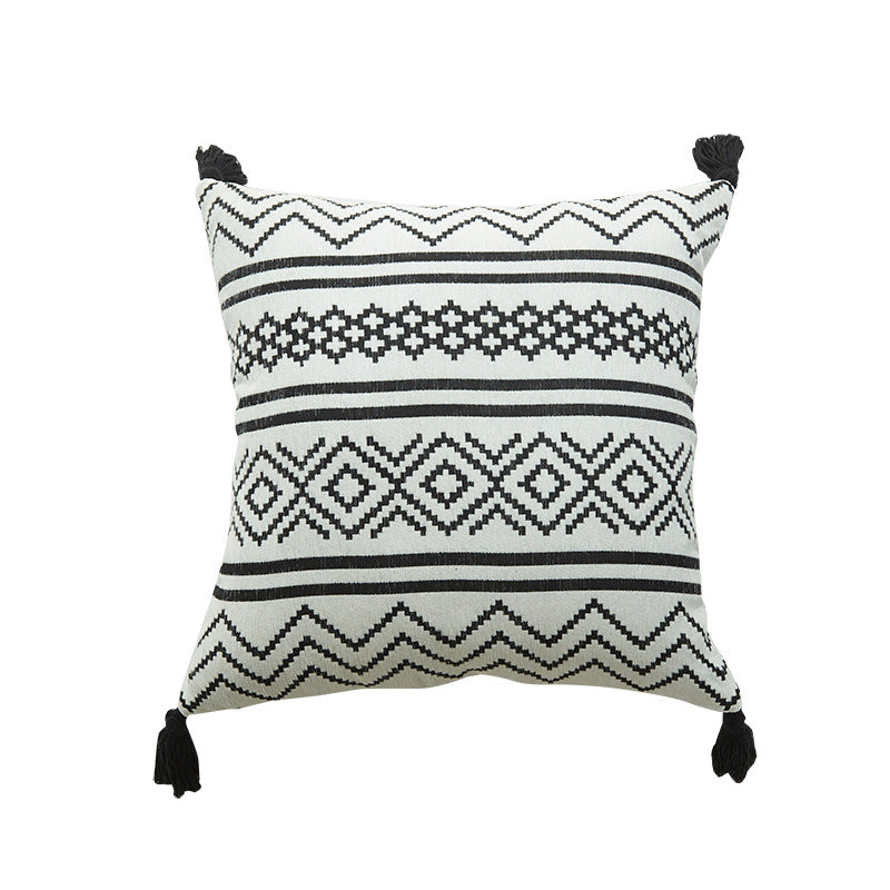 Funda de Almohada Decorativa con Borlas