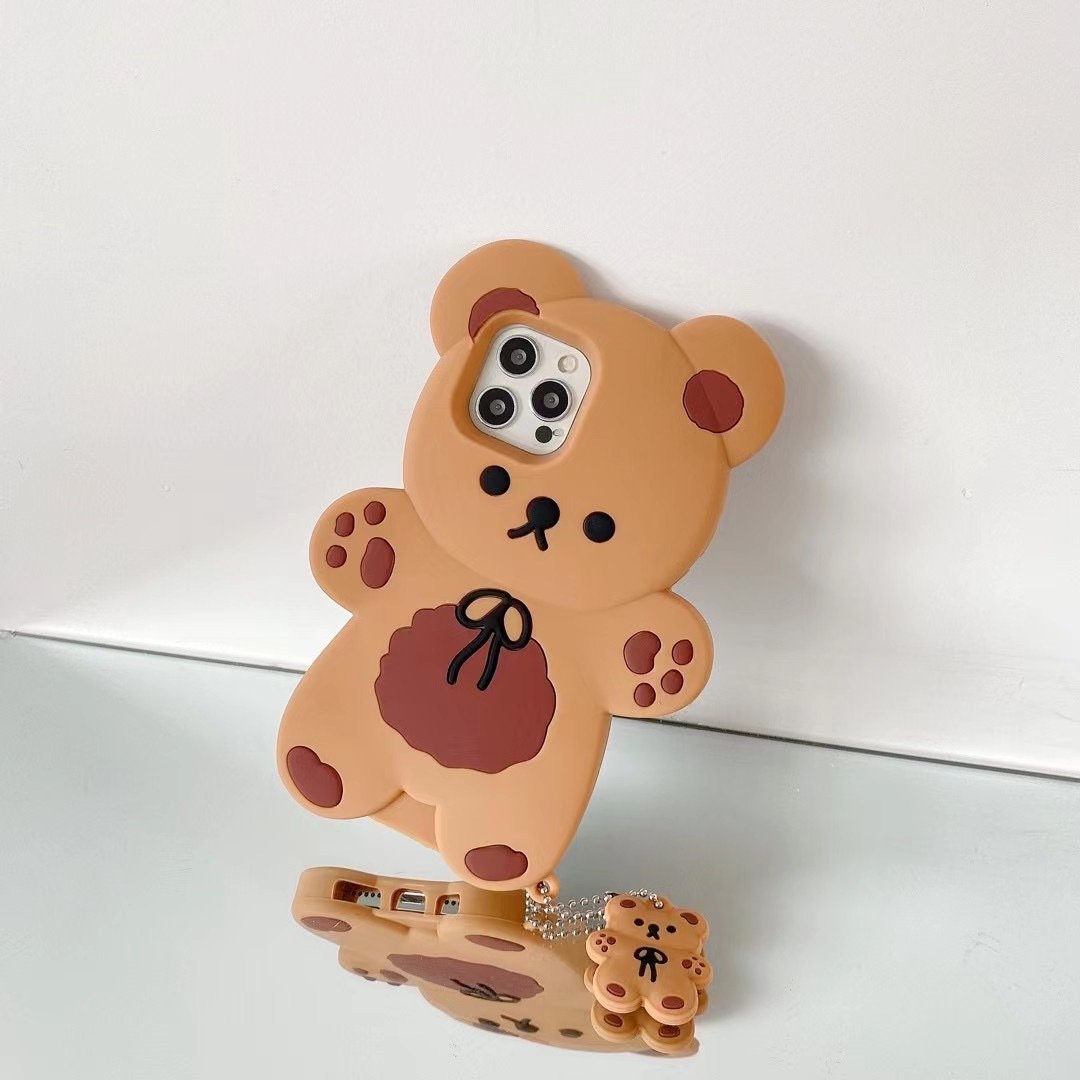 Charming Teddy Bear Silicone Phone Cover