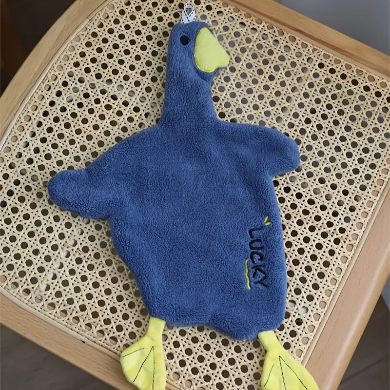 Cute Duck Hand Towel with Seamless Hook 1pc