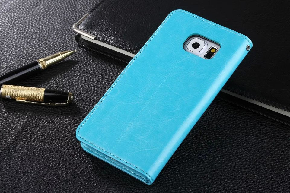 Elegant Leather Lanyard Case for Samsung S6