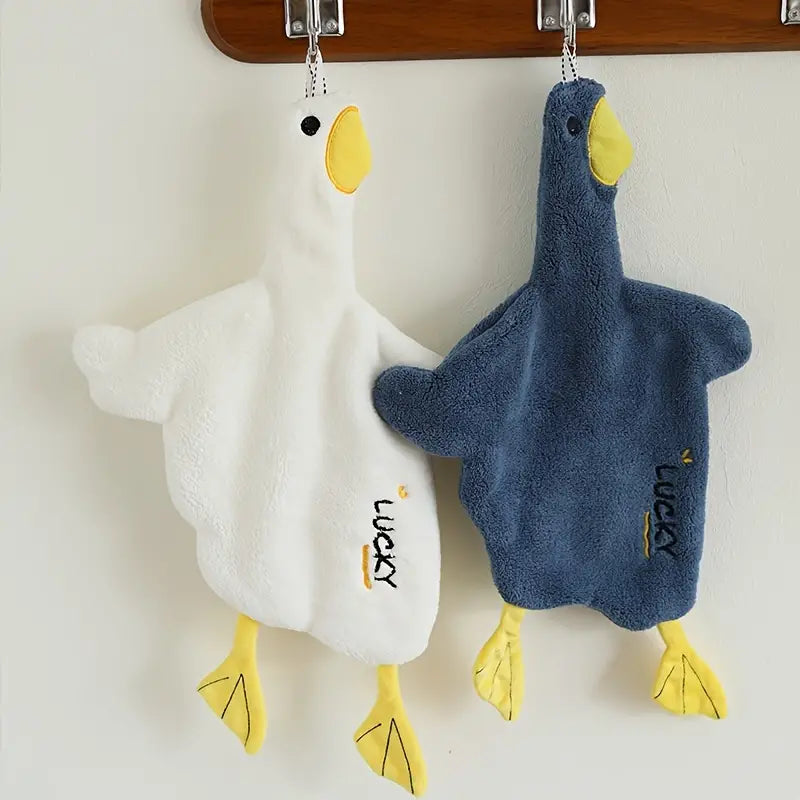 Cute Duck Hand Towel with Seamless Hook 1pc