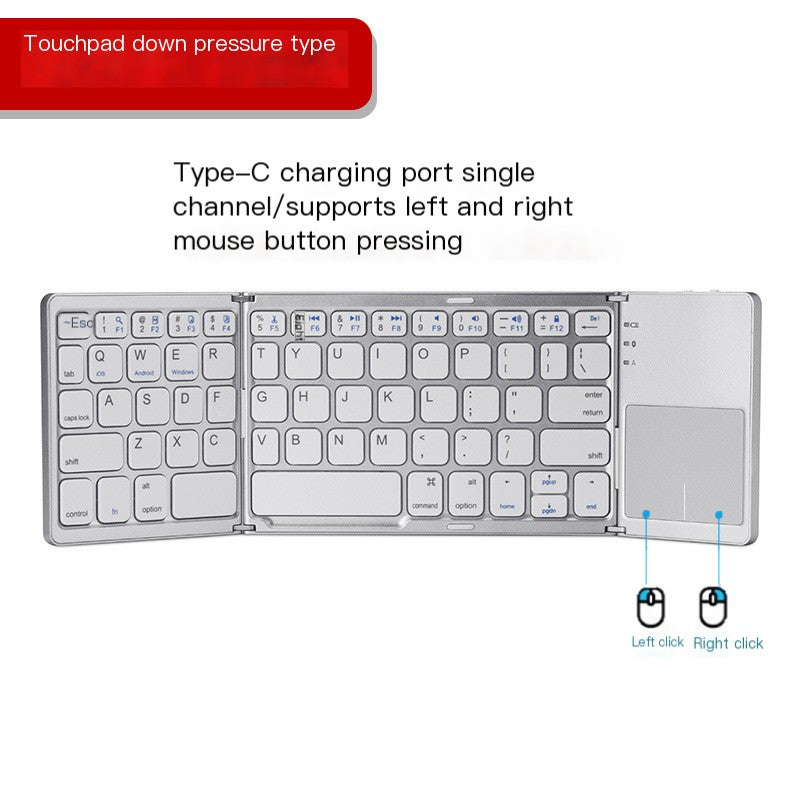 Compact Touchpad Foldable Bluetooth Keyboard