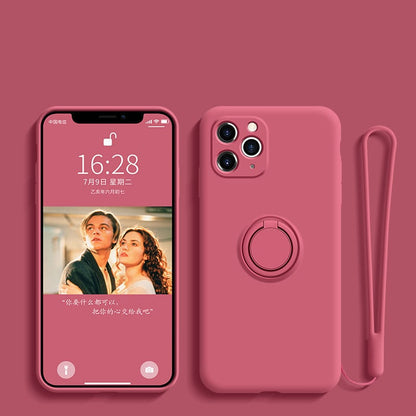Silicone Grip Case With Ring - iPhone Compatible