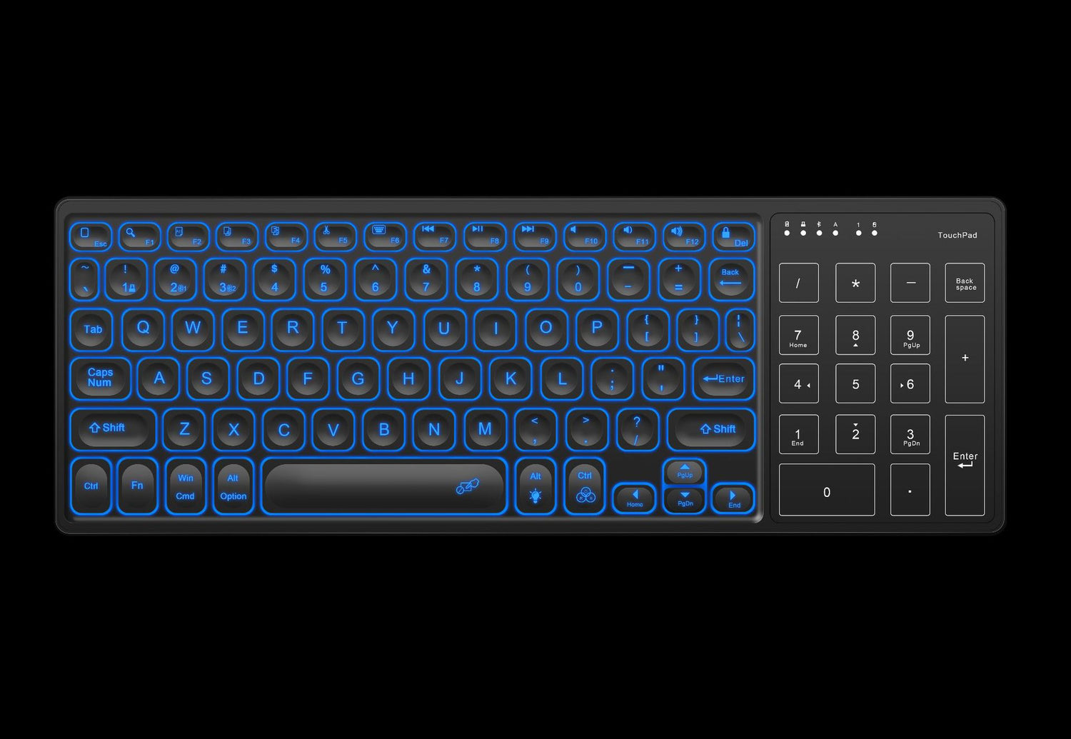 Slimline Backlit Bluetooth Keyboard with Touchpad