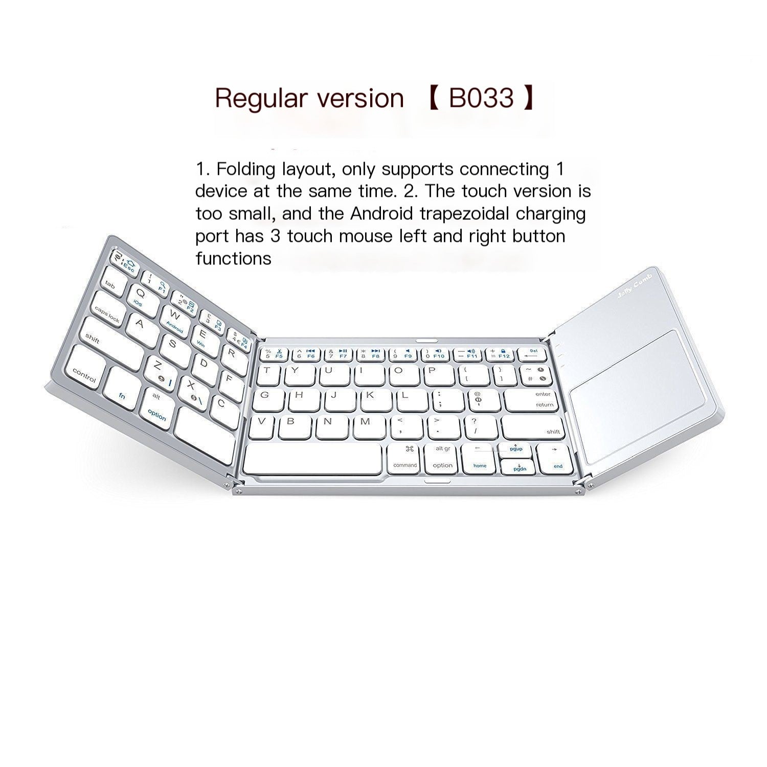 Compact Touchpad Foldable Bluetooth Keyboard