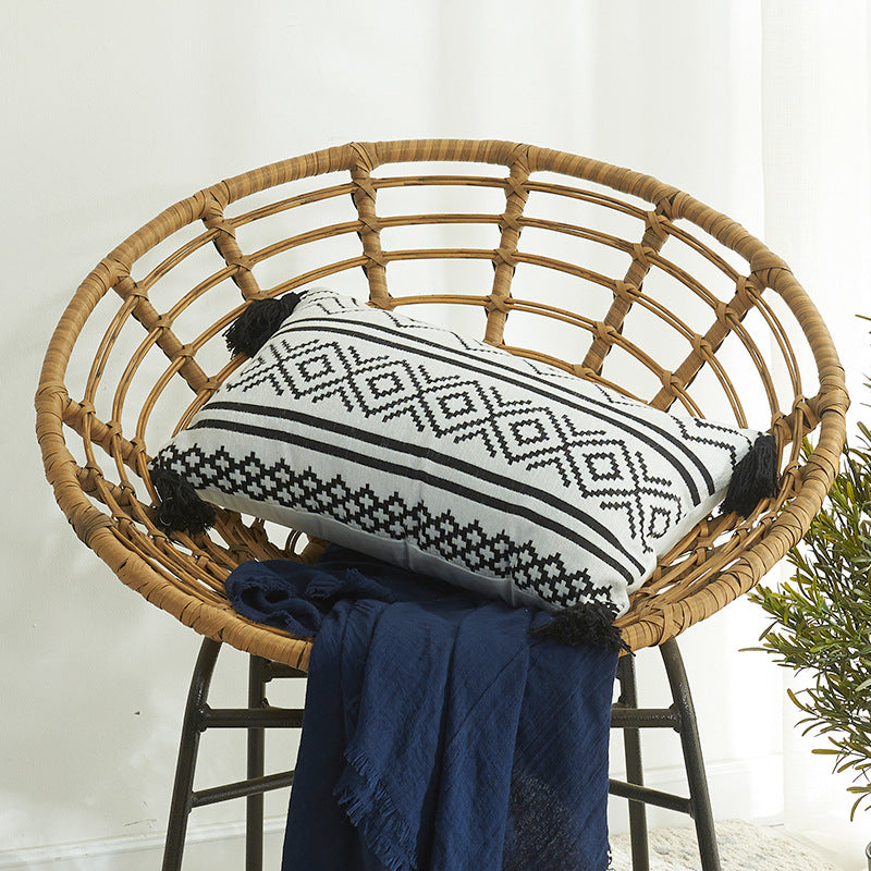 Funda de Almohada Decorativa con Borlas