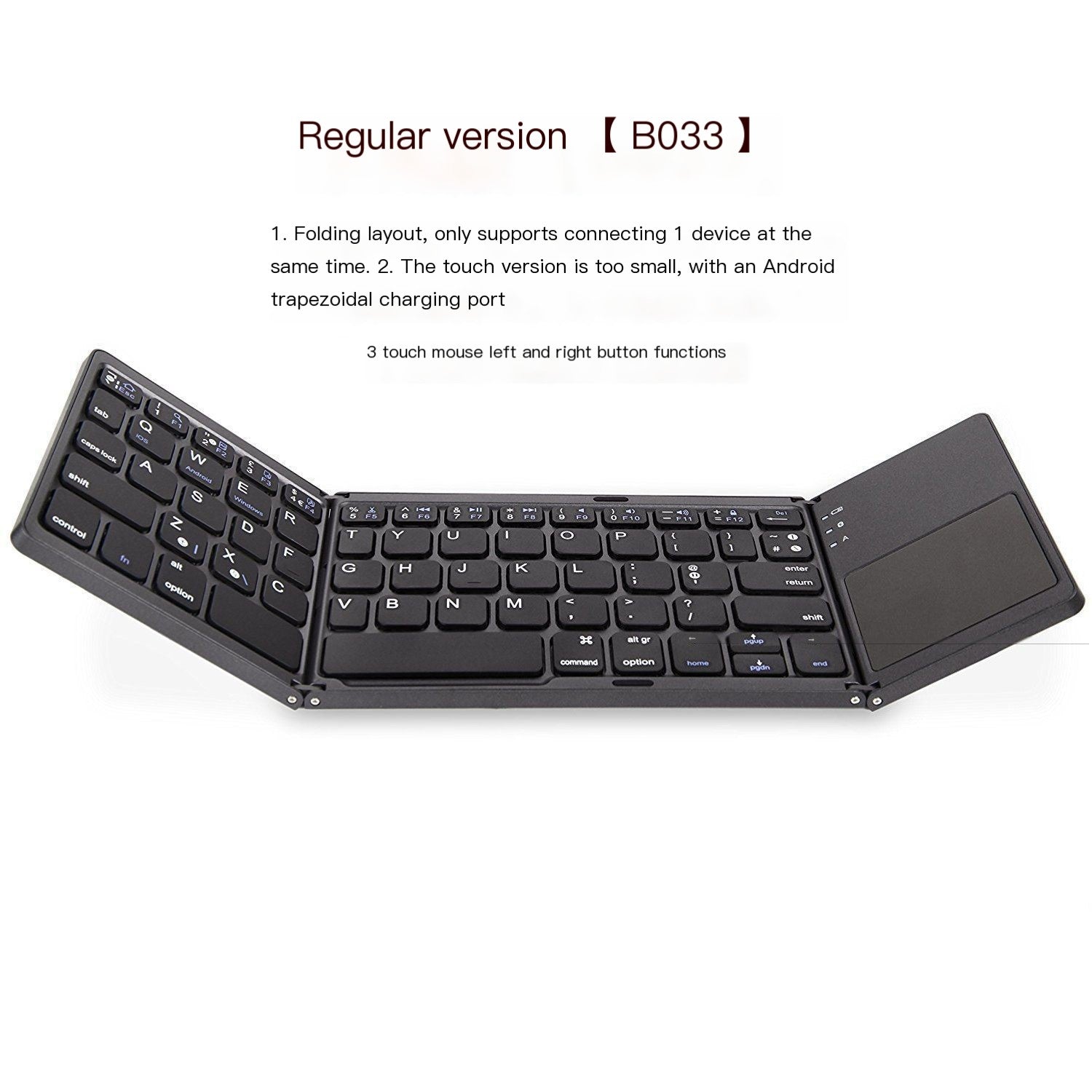 Compact Touchpad Foldable Bluetooth Keyboard