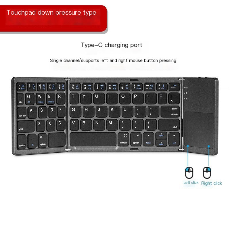 Compact Touchpad Foldable Bluetooth Keyboard